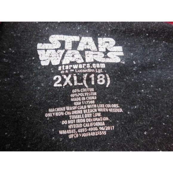 Star Wars Stormtroopers kids 18 Blk/Red Long Sleeve Raglan skate Shirt size 2xL - Picture 4 of 4